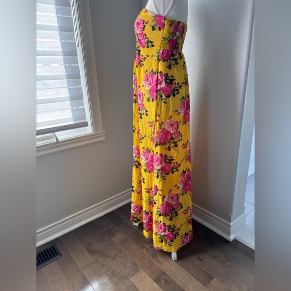 Betsey Johnson Strapless Yellow Floral Dress - Picture 8 of 10